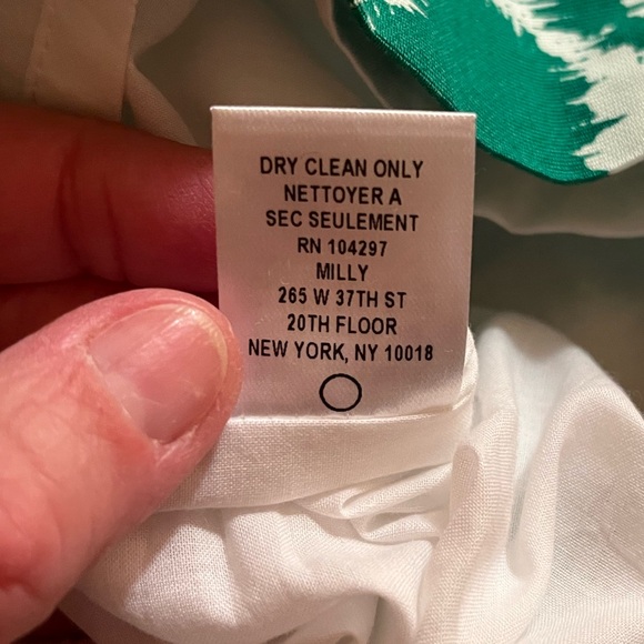 Milly Sarah Dropped Waist Belted Dress in White & Green - Picture 10 of 10